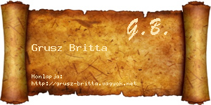 Grusz Britta névjegykártya